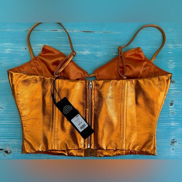 Brand New Party Girl Xtra Small Corset Top - Metallic Orange - Picture 2 of 4
